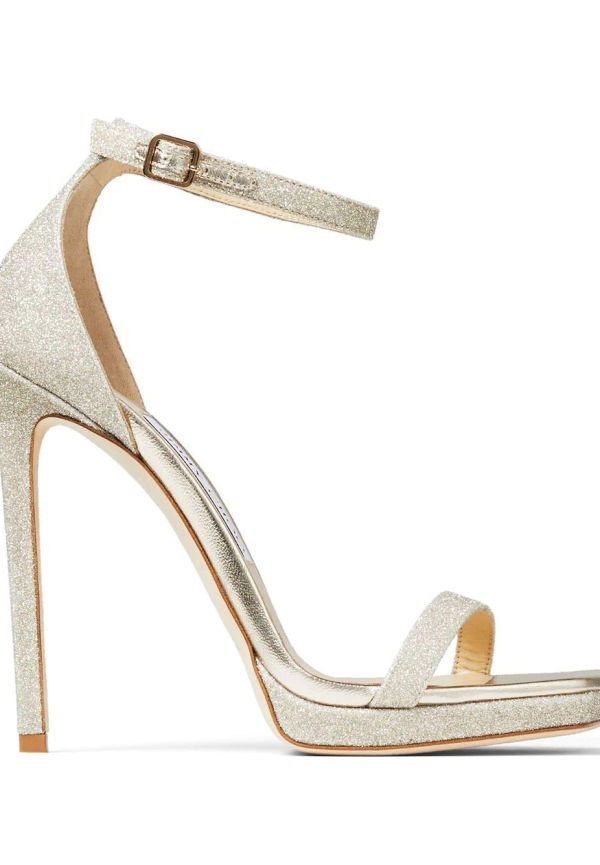 Jimmy Choo 120 mm Alva glittriga sandaler - Guldfärgad