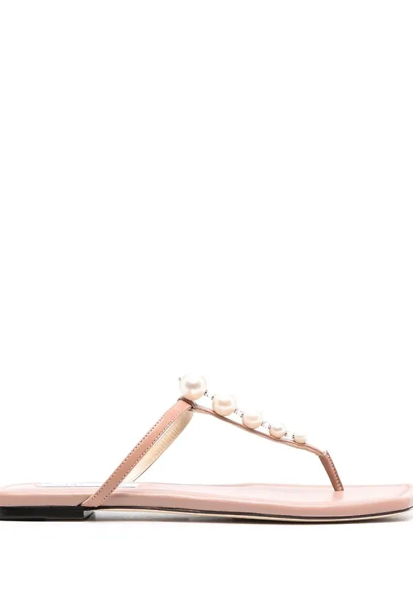 Jimmy Choo Amelina pärlprydda sandaler - Neutral