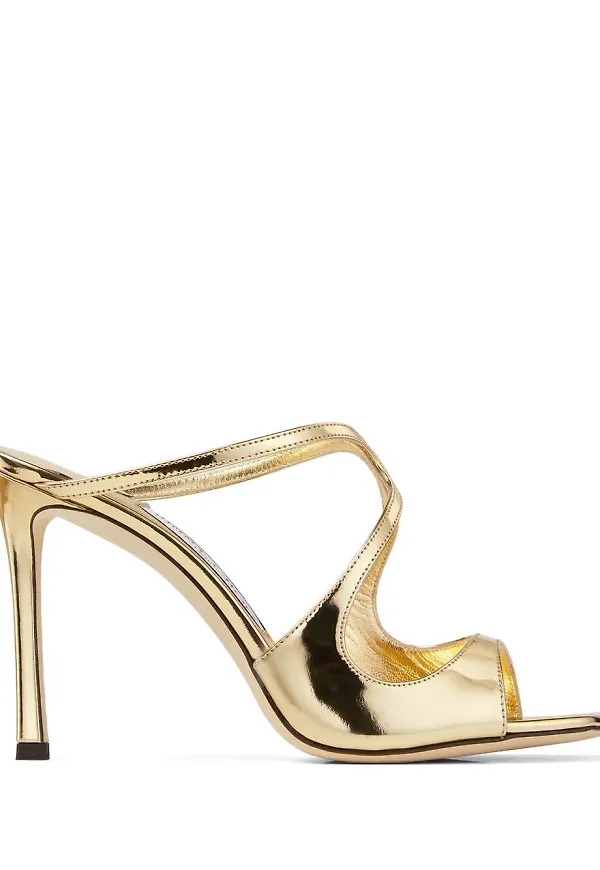 Jimmy Choo Anise 95 mm sandaler med klack - Guldfärgad