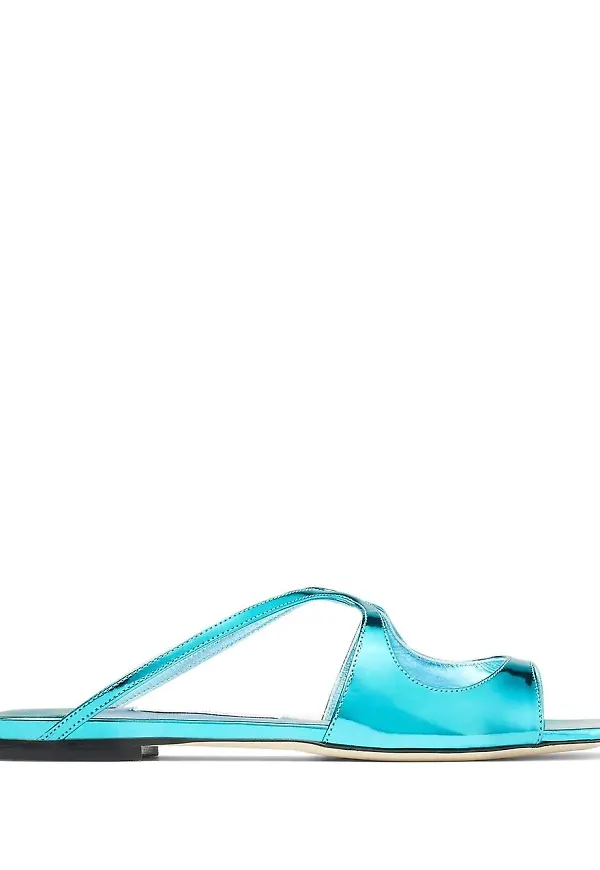 Jimmy Choo Anise metallic slip-ons - Blå
