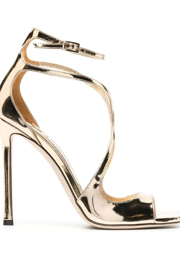 Jimmy Choo Azia sandaler med metallisk effekt - Guldfärgad