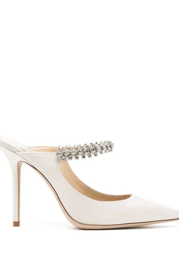 Jimmy Choo Bing utsmyckade slip-ons - Vit