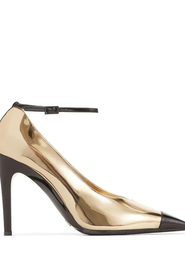 Jimmy Choo Cierra spetsiga pumps - Guldfärgad