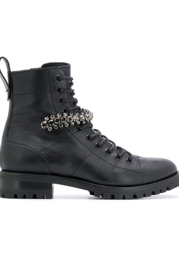Jimmy Choo Cruz ankelhöga militärkängor - Svart