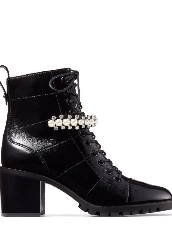 Jimmy Choo Cruz militärkängor 65 mm - Svart
