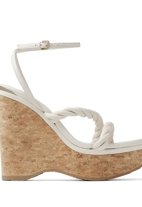 Jimmy Choo Diosa sandaler med kilklack 130 mm - Vit