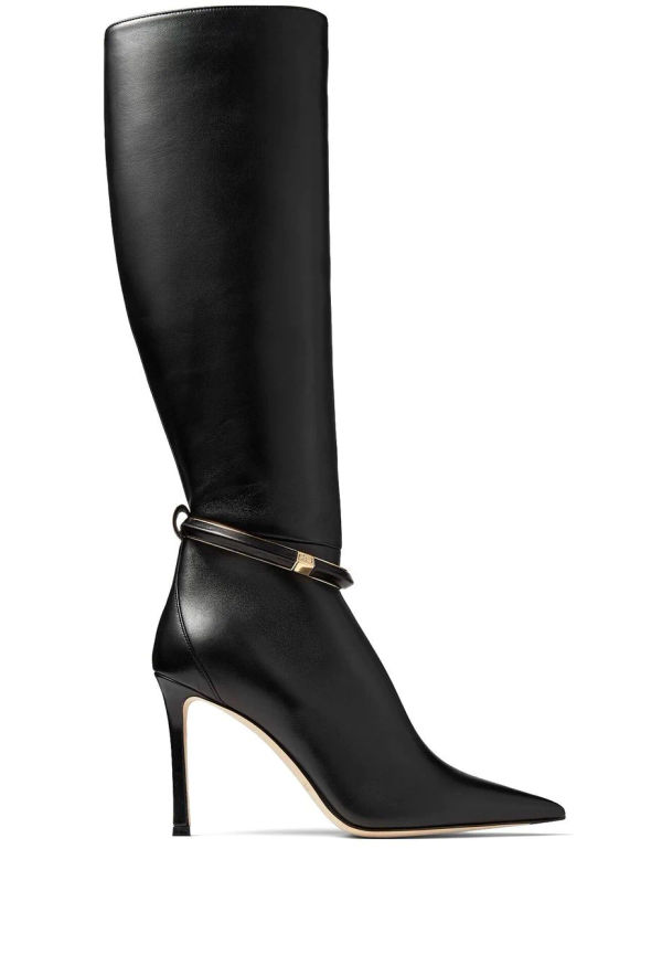 Jimmy Choo Dreece knähöga stövlar 95 mm - Svart