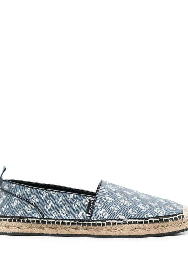Jimmy Choo Egon espadriller med monogram - Blå