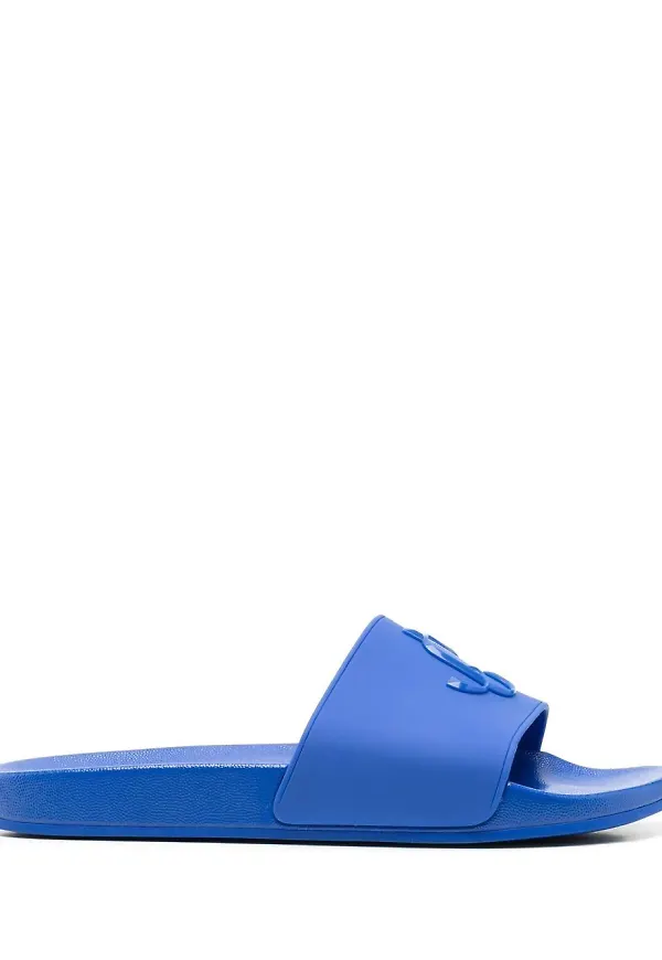 Jimmy Choo embossed-logo slides - Blå
