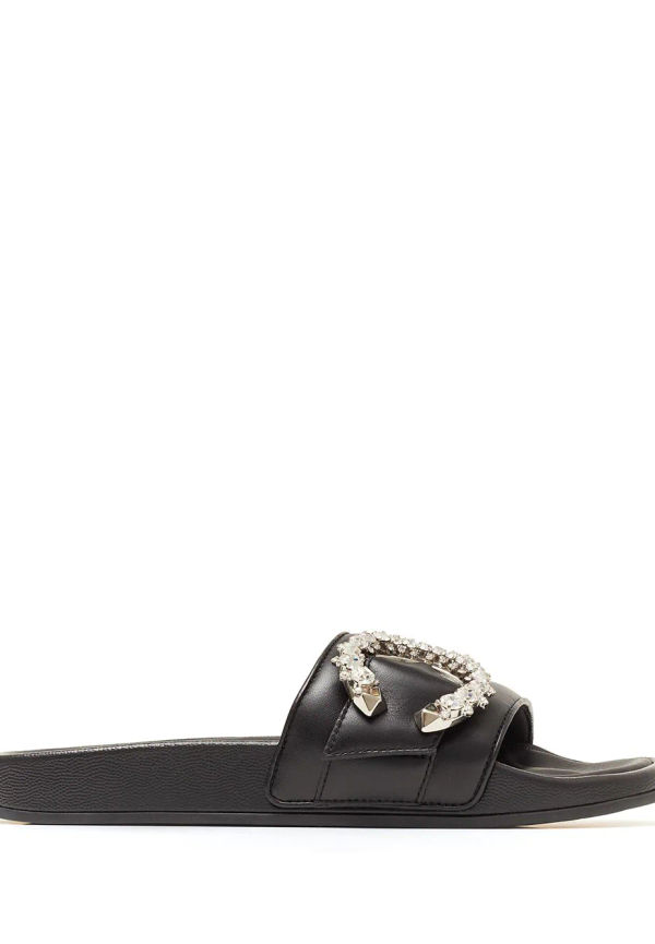 Jimmy Choo Fallon lädertofflor - Svart