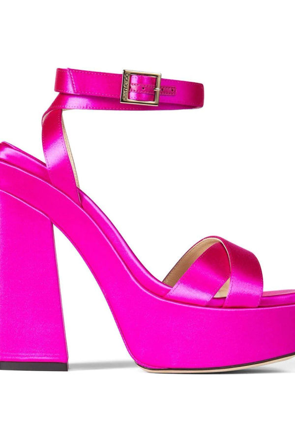 Jimmy Choo Gaia platåsandaler 140 mm - Rosa