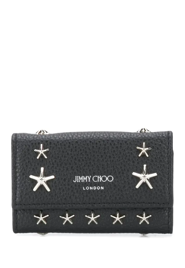 Jimmy Choo Howick nyckelfodral i skinn - Svart