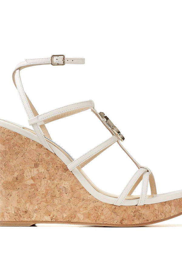 Jimmy Choo JC 110 mm kilklackssandaler - Vit