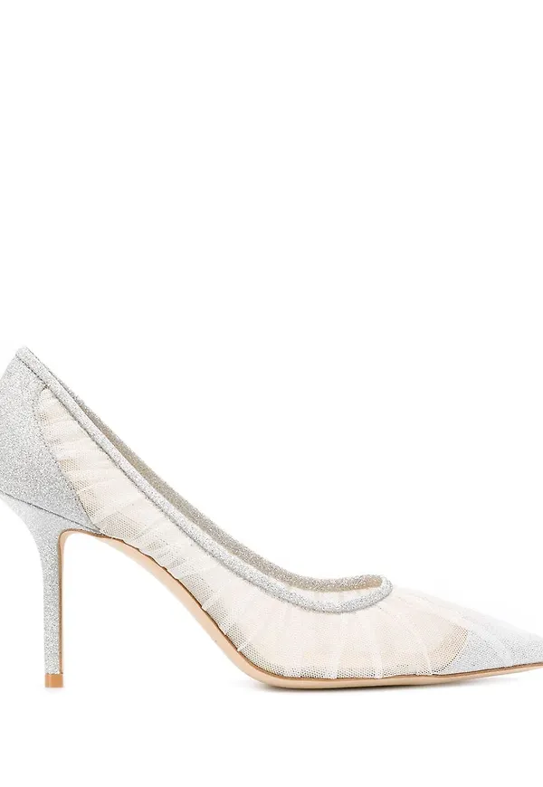 Jimmy Choo Love glittriga pumps - Vit