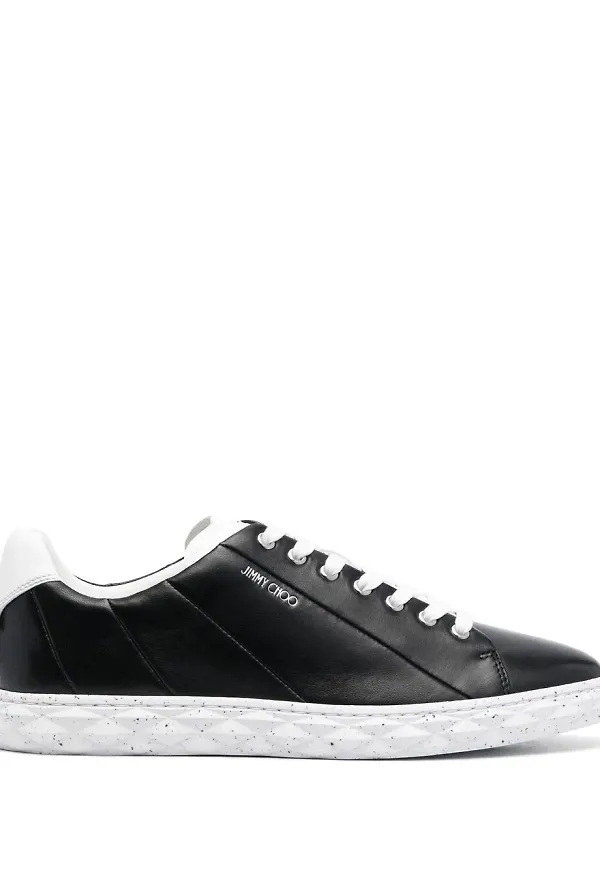 Jimmy Choo låga lädersneakers - Svart