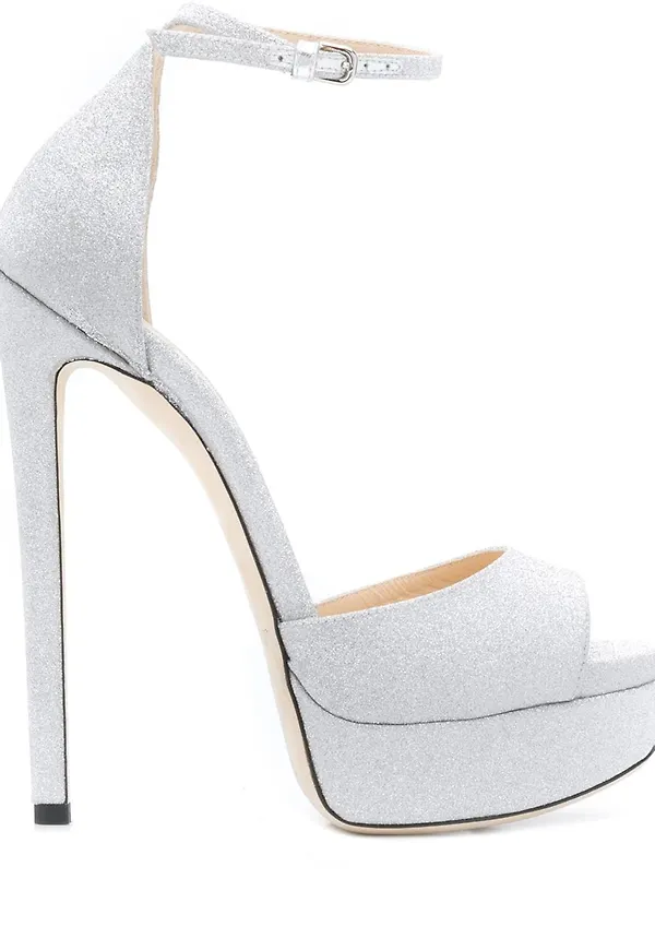 Jimmy Choo Max glittriga sandaler - Metallic