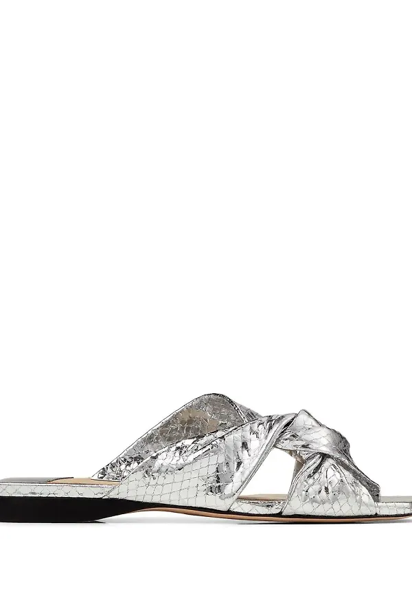Jimmy Choo Narisa platta slip-ons - Silverfärgad