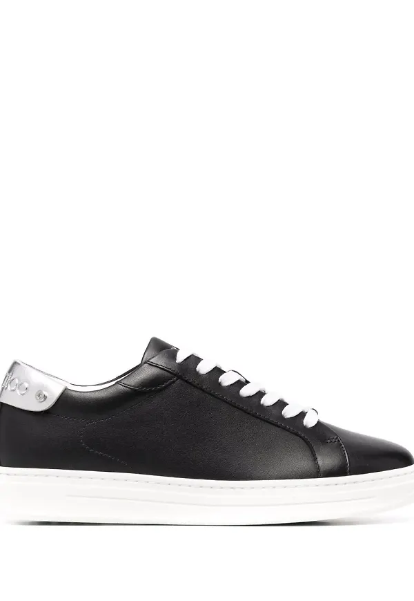 Jimmy Choo Rome låga lädersneakers - Svart
