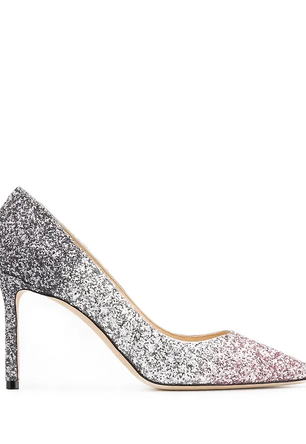 Jimmy Choo Romy glittriga pumps - Silverfärgad