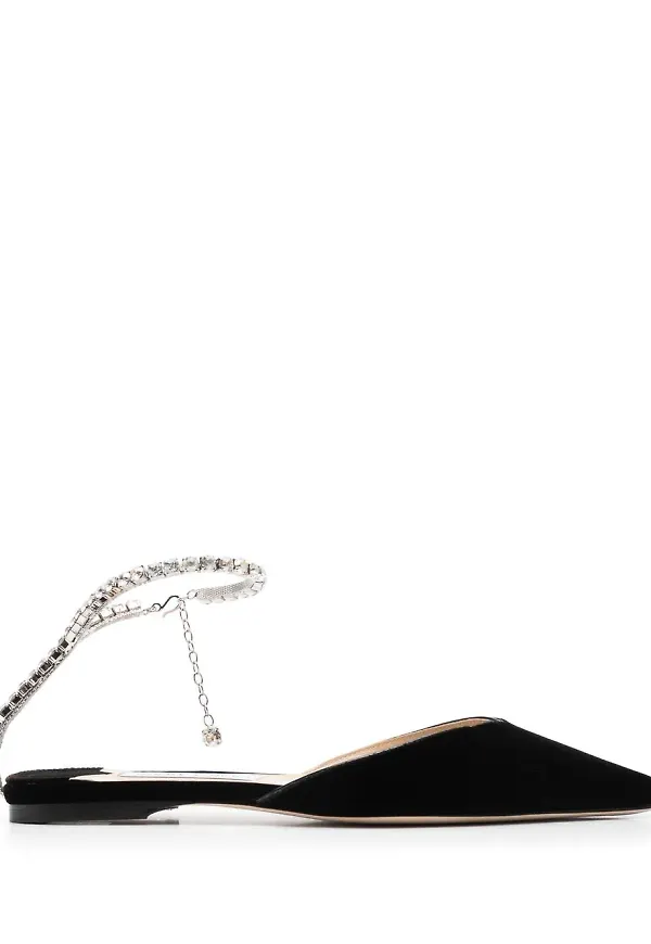 Jimmy Choo Saeda platta ballerinaskor - Svart