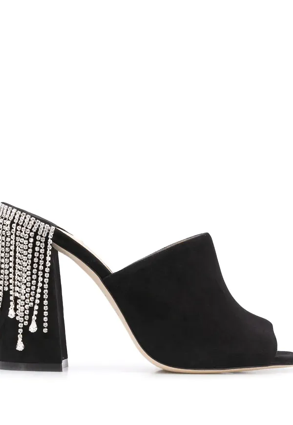 Jimmy Choo strassprydda slip-ons - Svart