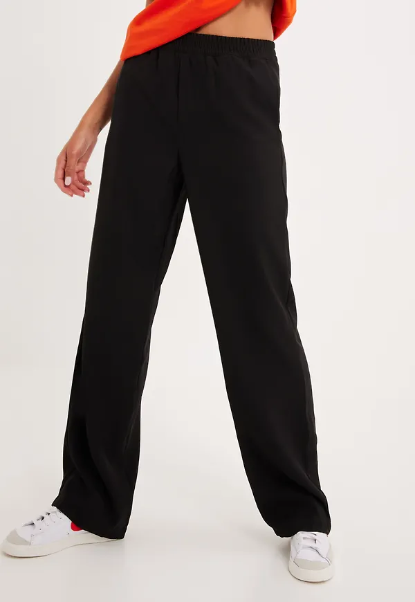 JJXX - Byxor - Black - Jxpoppy Reg Hw Pant Pnt Noos - Byxor & Shorts - Pants