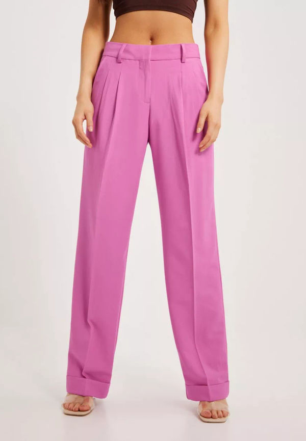 JJXX - Kostymbyxor - Super Pink - Jxmary Regular Pleated Mw Pant Noos - Byxor - suit Trousers