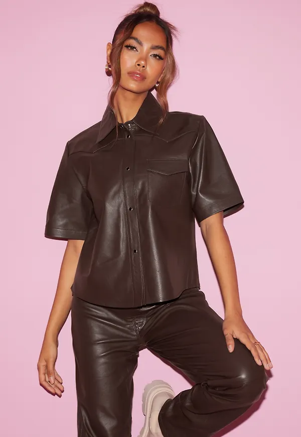 JJXX - Skjortor - Demitasse - Jxlark Short Leather Shirt Noos - Blusar & Skjortor - shirts
