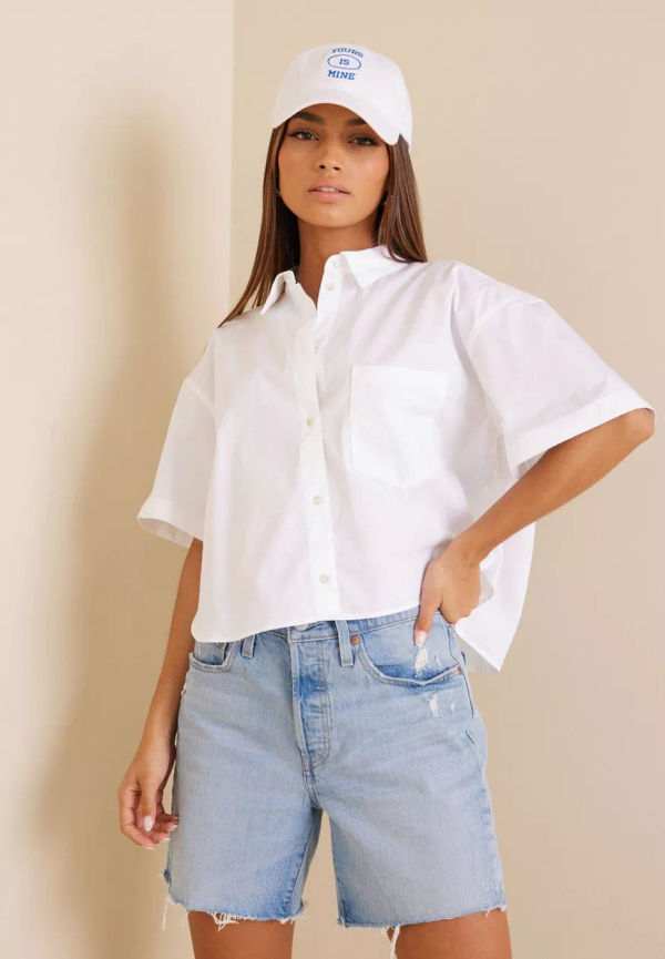 JJXX - White - Jxmolly Ss Relaxed Poplin Shirt Sn