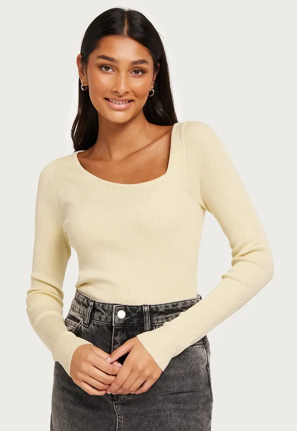 JJXX - Beige - Jxjuniper Asymmetric Neck Knit