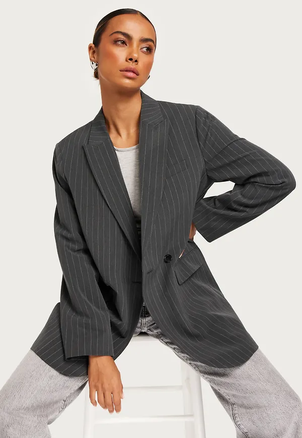 JJXX - Grå - Jxmary Striped Blazer Pnt Noos