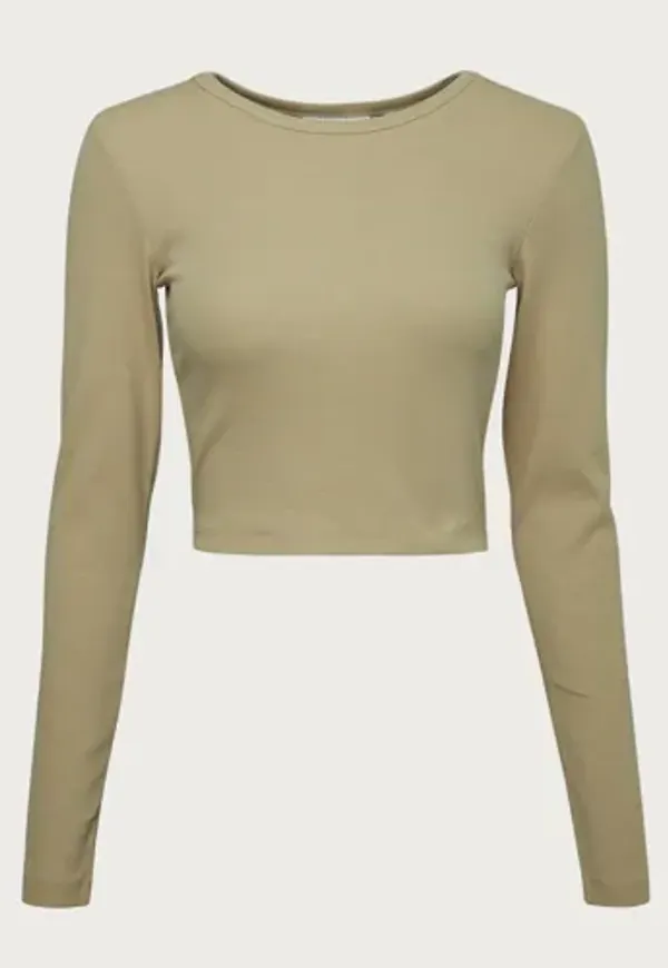 JJXX - Grön - Jxfeline Str Ls Rib Tee Jrs Noos