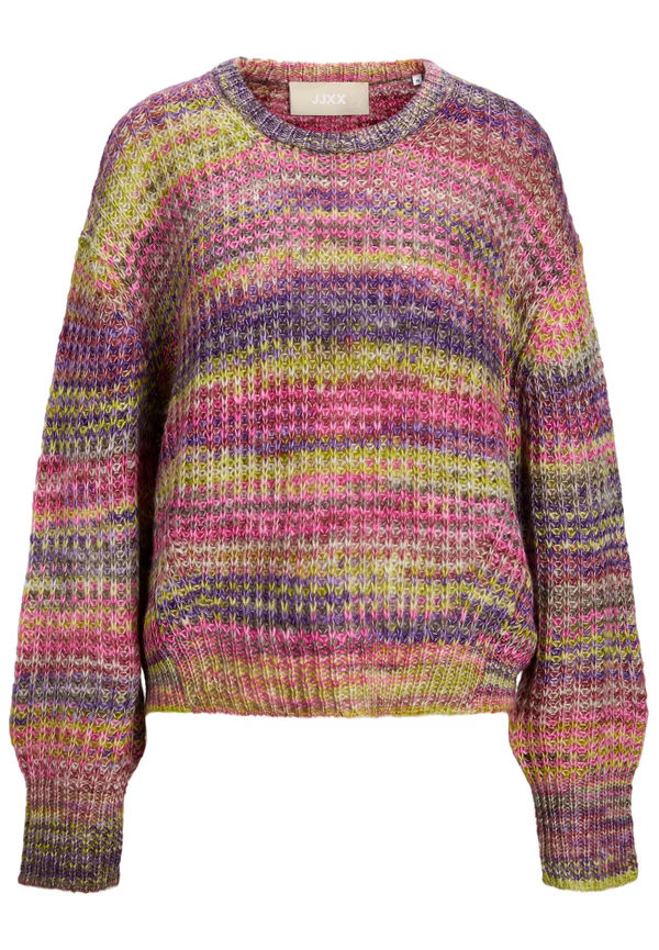 JJXX Tröja 'Simone' gul / mörklila / rosa / röd