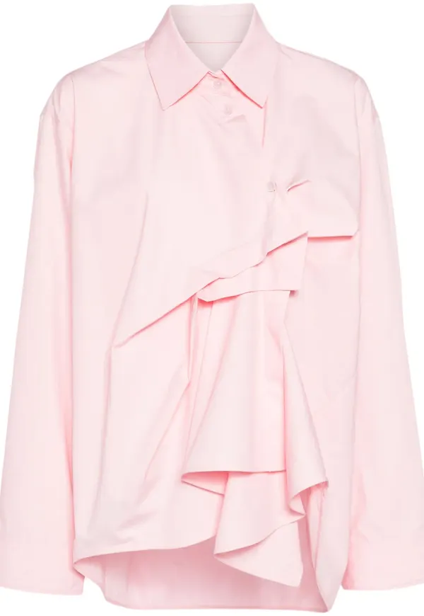 JNBY blus med draperad detalj - Rosa