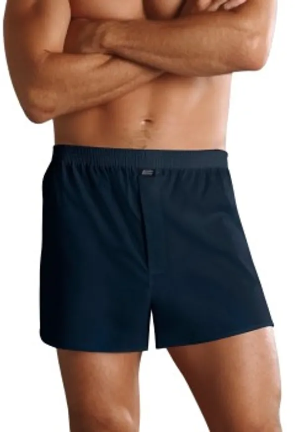 Jockey Kalsonger Woven Poplin Boxer Shorts Mörkblå bomull Large Herr