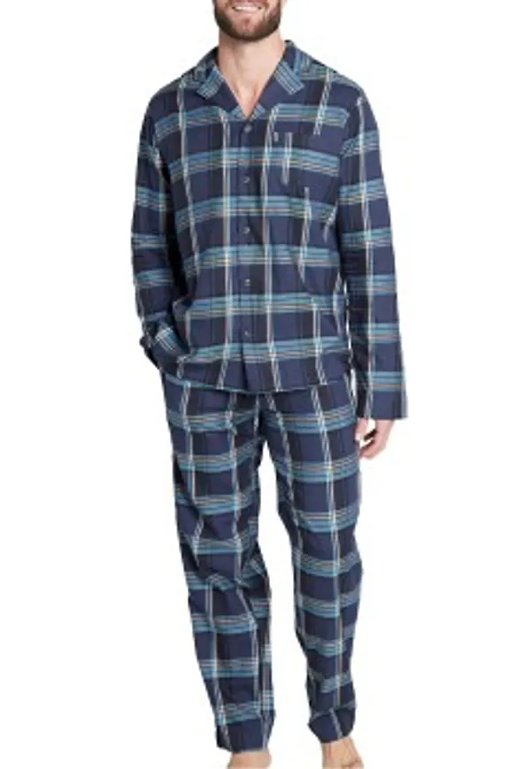 Jockey Woven Pyjama Blå/Ljusblå Medium Herr