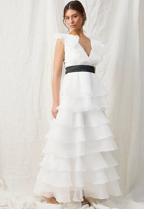 Joelle - Brudklänning i organza - Vit