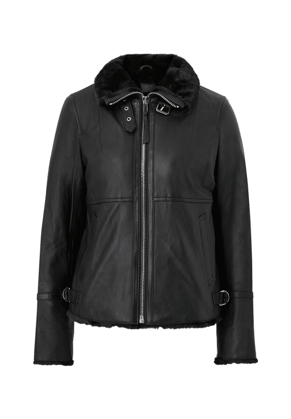 Jofama - Skinnjacka Alice Leather Bomber Jacket - Svart