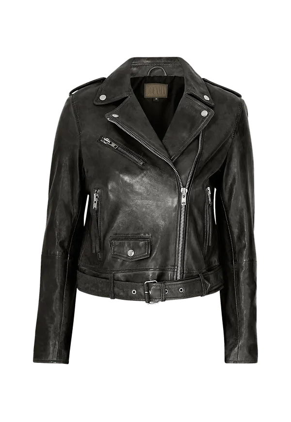 Jofama - Skinnjacka Rachel Leather Biker - Svart