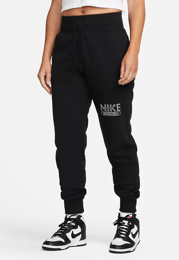 Joggingbyxor i fleece Nike Sportswear Swoosh för kvinnor - Svart