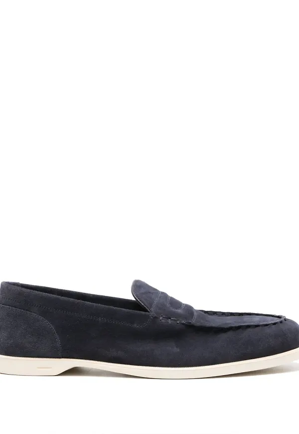 John Lobb Pace loafers i mocka - Blå