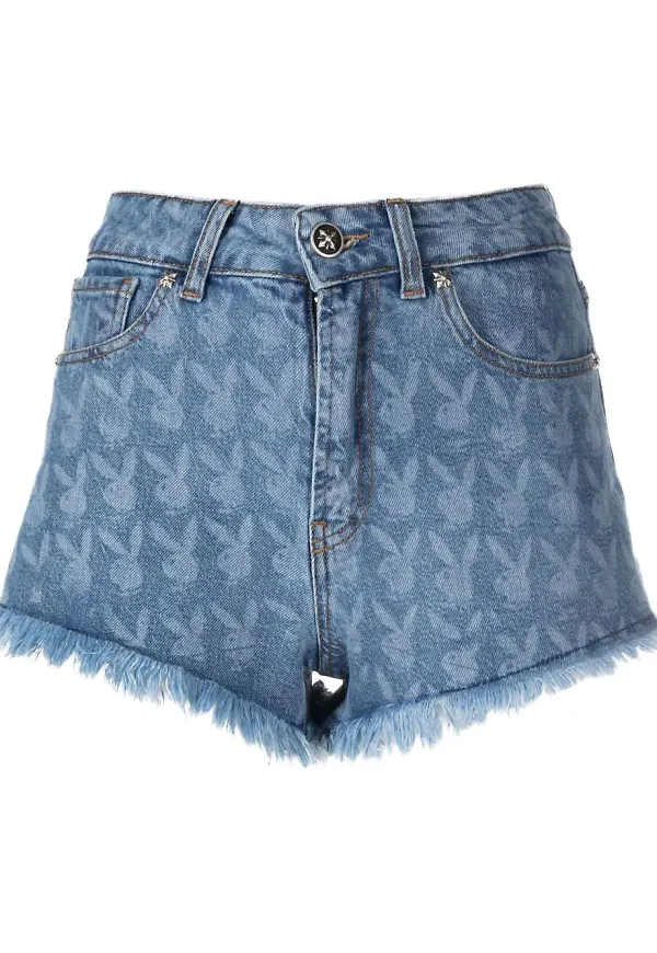 John Richmond x Playboy jeansshorts - Blå