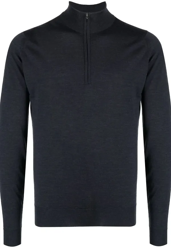 John Smedley Barrow pullover med dragkedja - Svart