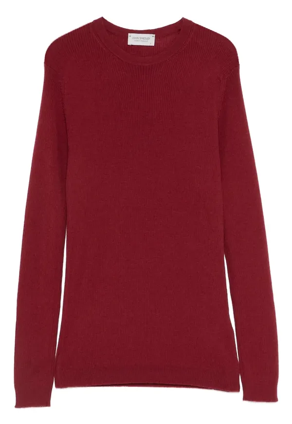 John Smedley ribbad tröja - Röd