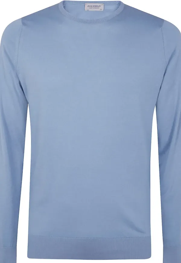 John Smedley stickad t-shirt - Blå
