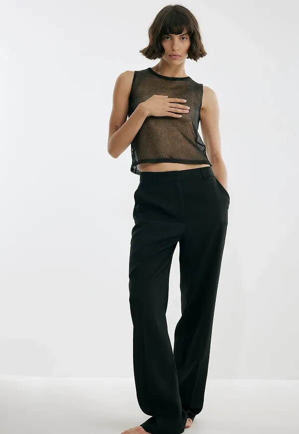 Josefine HJ x NA-KD Transparent Net Top - Black