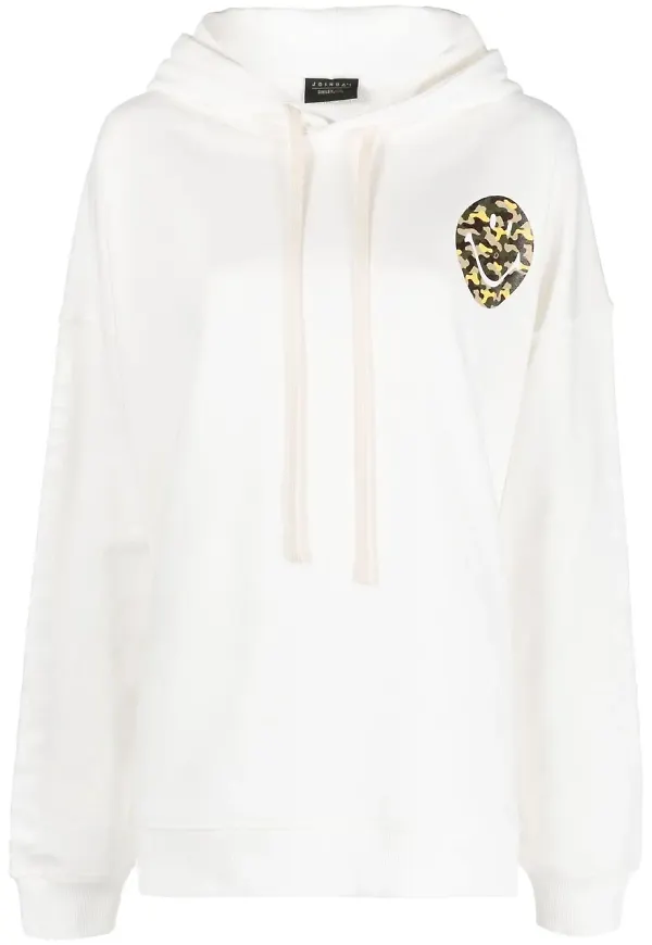 Joshua Sanders hoodie med dragsko - Vit