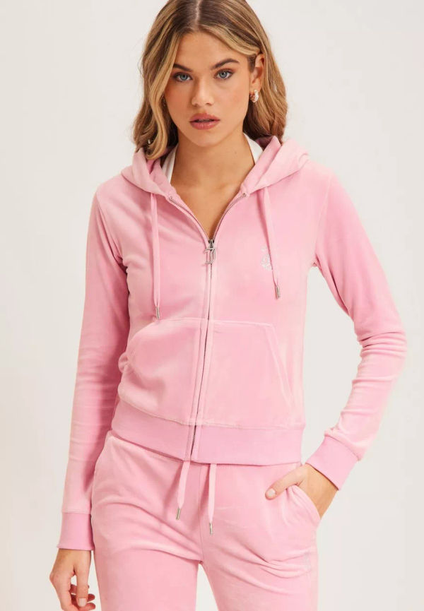 Juicy Couture - Hoodies - Begonia Pink - Arched Diamante Robertson Hoodie - Tröjor