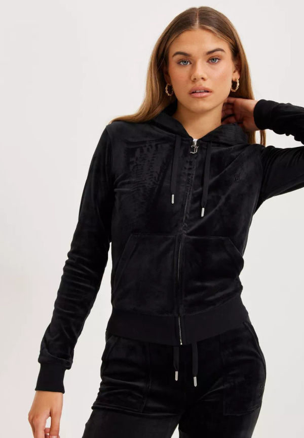 Juicy Couture - Hoodies - Black - Robertson Classic Velour Zip Trough Hoodie - Tröjor
