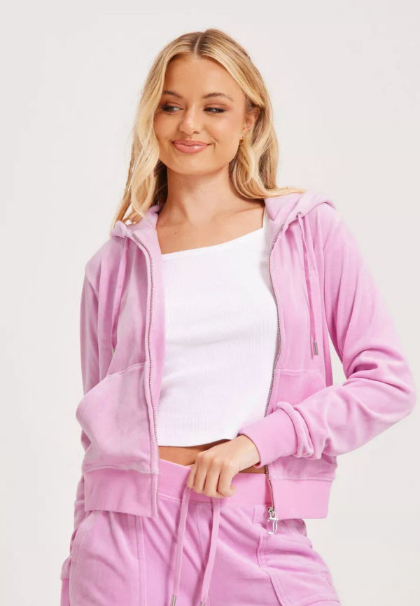 Juicy Couture - Hoodies - Sachet Pink - Robertson Classic Velour Zip Trough Hoodie - Tröjor